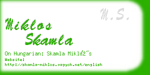 miklos skamla business card